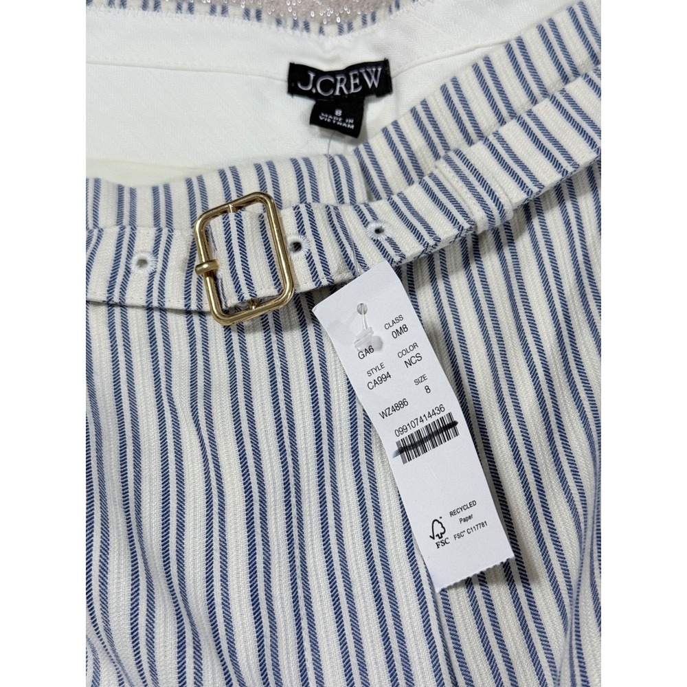 NWT J. Crew Sz 8 Pleated Trouser Bermuda Shorts in Seersucker $128 - Picture 5 of 8